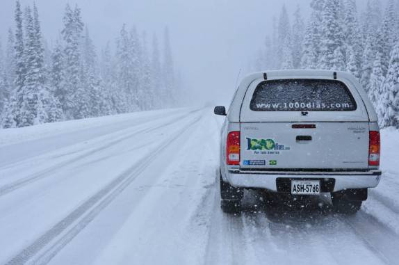 A valente Fiona enfrenta a neve do North Cascades National Park, no estado de Washington, noroeste dos  Estados Unidos